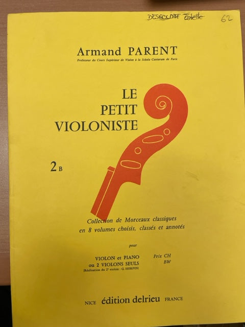 Armand Parent Le petit violoniste 2B pas de partie séparée violon