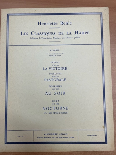 Les classiques de la harpe recueil n°10- 3000 partitions, livres et vinyles d'occasion  en vente sur notre site internet gastonmusicclub.fr Gaston Music Store