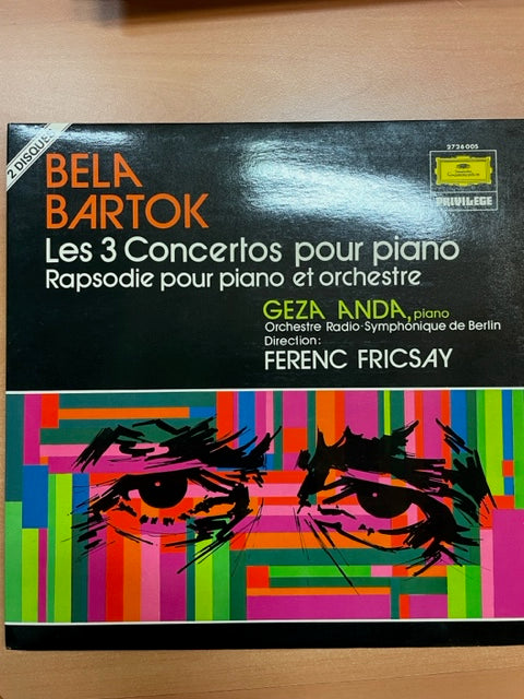 Coffret vinyle 2 LP Bela Bartok Les 3 concertos pour piano - Rapsodie pour piano et orchestre