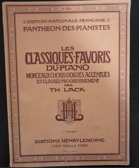 Les classiques favoris du piano - morceaux choisis volume 1A