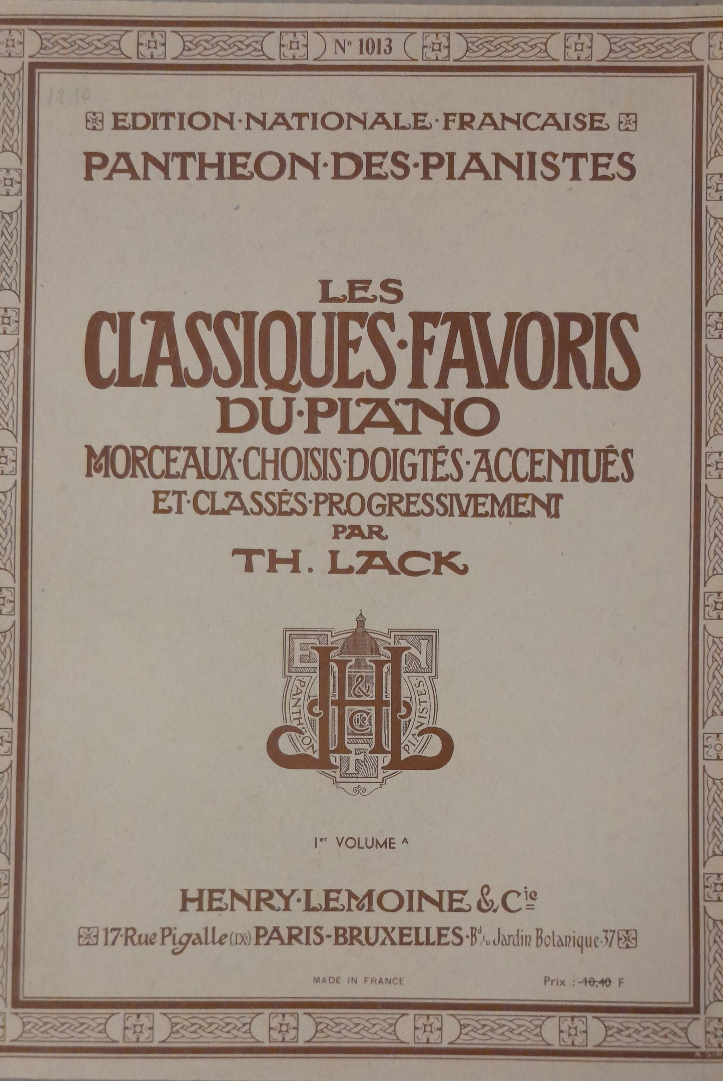 Les classiques favoris du piano - morceaux choisis volume 1A