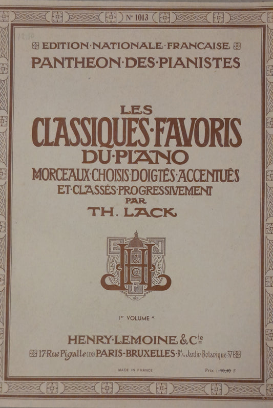 Les classiques favoris du piano - morceaux choisis volume 1A