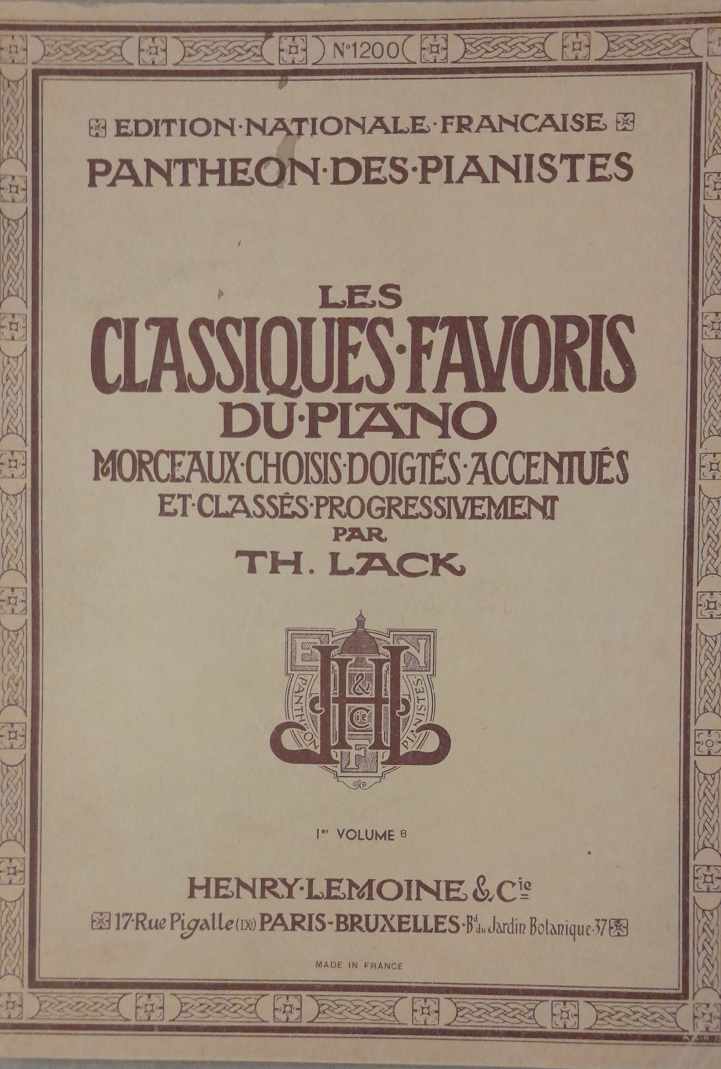 Les classiques favoris du piano - morceaux choisis volume 1B