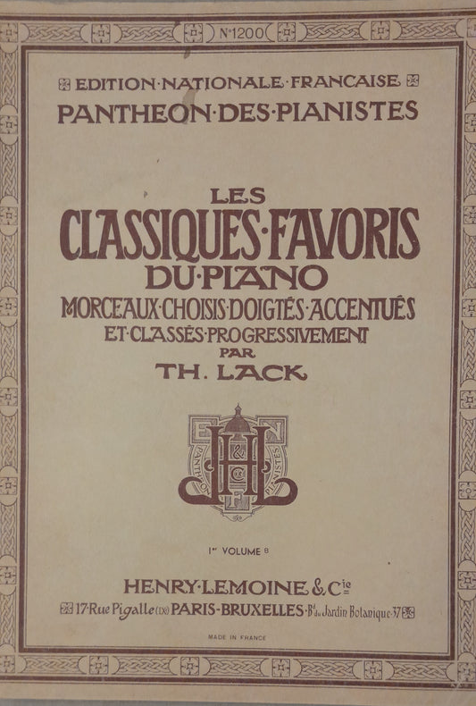 Les classiques favoris du piano - morceaux choisis volume 1B