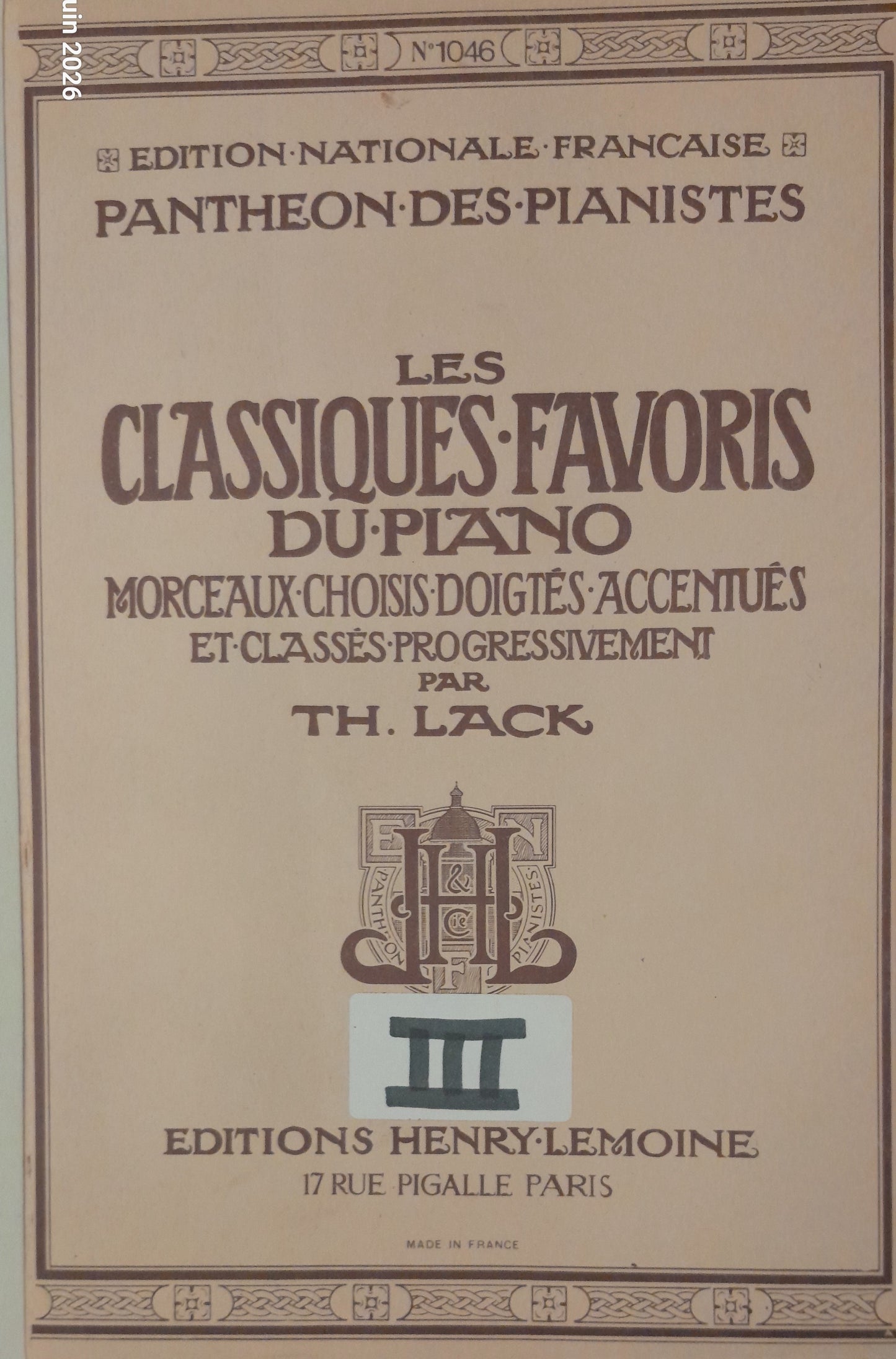 Les classiques favoris du piano - morceaux choisis volume 3 - CD inclus