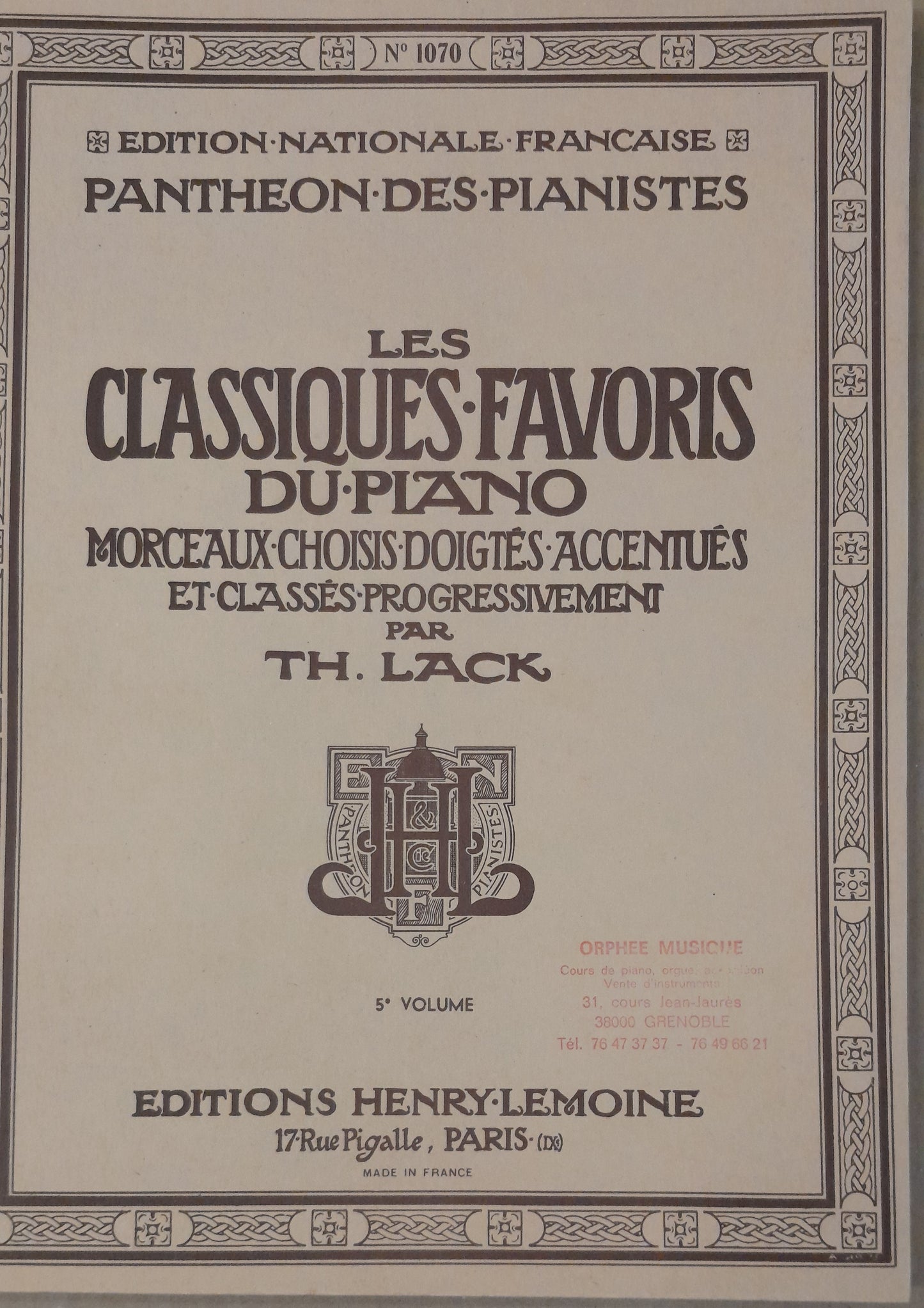 Les classiques favoris du piano - morceaux choisis volume 5