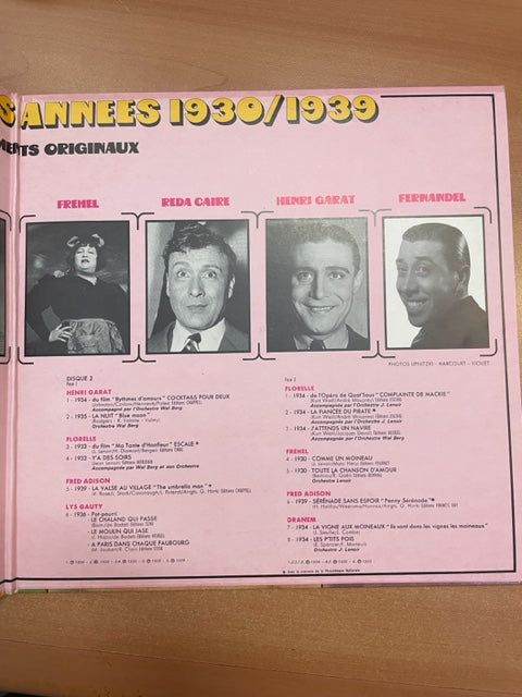 Vinyles Enregistrements originaux Les chansons des années 1930 - 1939- 3000 partitions, livres et vinyles d'occasion  en vente sur notre site internet gastonmusicclub.fr Gaston Music Store