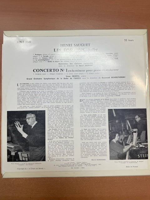 Vinyle Henri Sauguet Les forains, ballet - Concerto n°1 pour piano