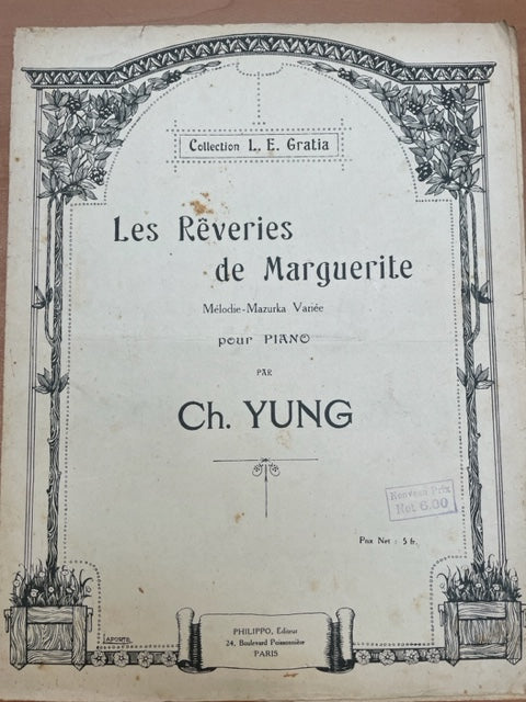 Ch Yung Les rêveries de Marguerite, Mélodie-Mazurka variée partition piano