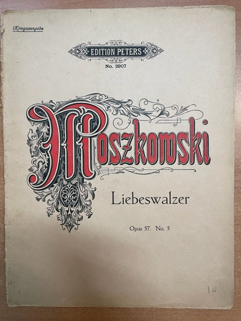 Moszkowski Liebeswalzer opus 57 n°5 partition piano- 3000 partitions, livres et vinyles d'occasion  en vente sur notre site internet gastonmusicclub.fr Gaston Music Store