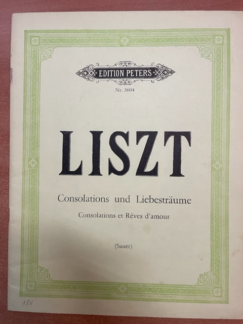 Franz Liszt Consolations und Liebesträume partition piano- 3000 partitions, livres et vinyles d'occasion  en vente sur notre site internet gastonmusicclub.fr Gaston Music Store