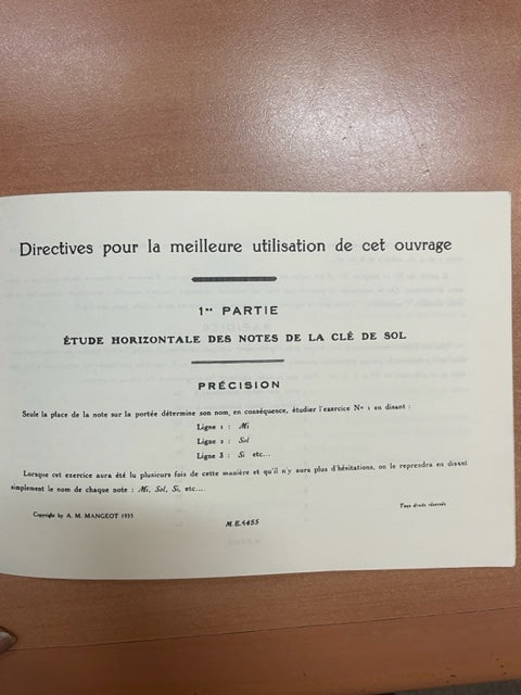 Mangeot Anne-Marie Manuel pratique de lecture horizontale et verticale