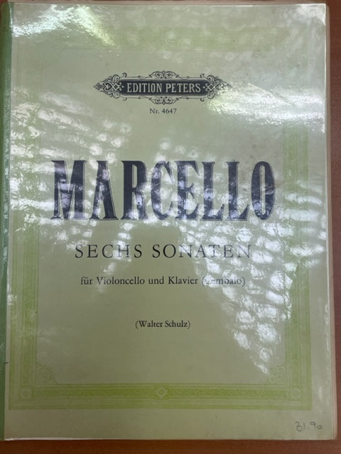 Marcello Sechs sonaten pour violoncelle et piano ou clavecin