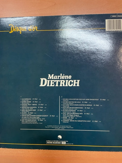 Vinyle Marlene Dietrich Disque d'or