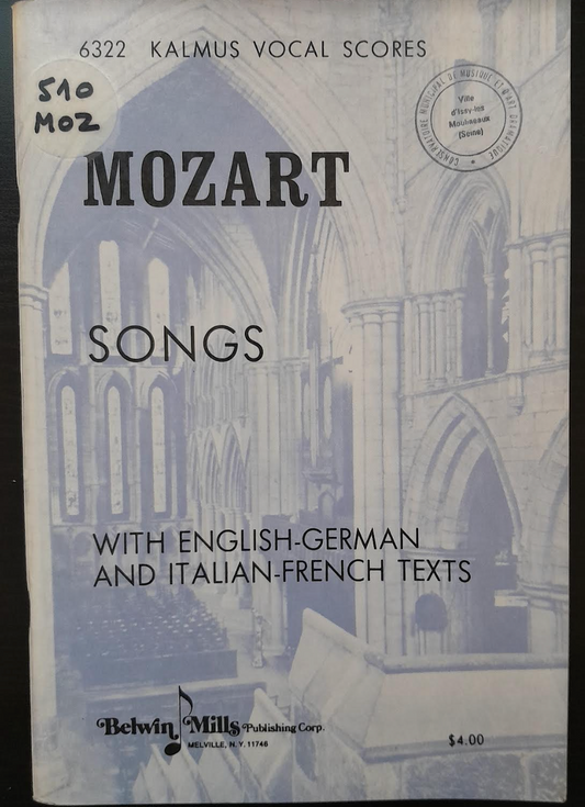 Mozart Songs with english-german and italian-french texts-3000 partitions, livres et vinyles d'occasion en vente sur notre site internet gastonmusicclub.fr Gaston Music Store