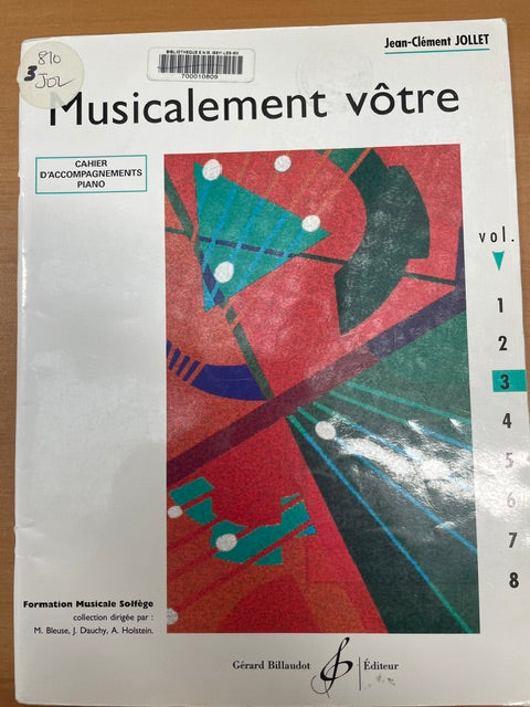 Musicalement vôtre - Volume 3 Jean Clément Jollet