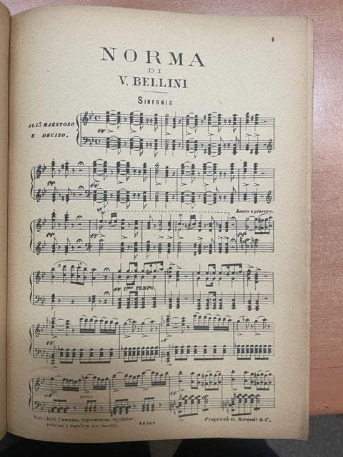 Vincenzo Bellini Norma, pianoforte solo