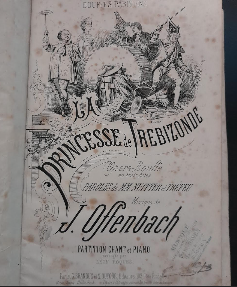 Offenbach La princesse de Trébizonde, opéra-bouffe en 3 actes partition piano chant