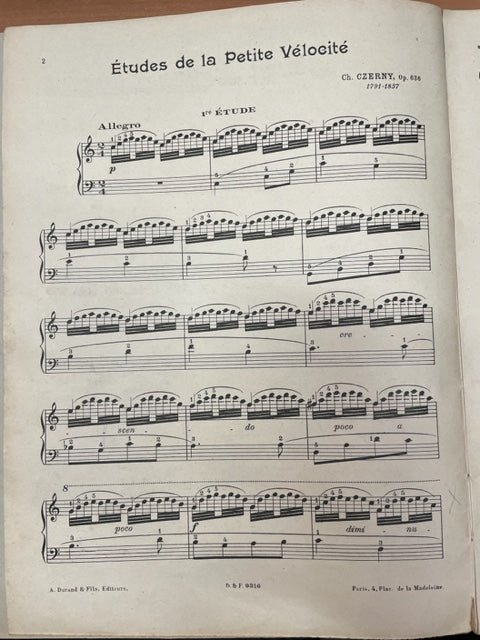 Czerny Etudes de la petite vélocité partition piano-3000 partitions, livres et vinyles d'occasion en vente sur notre site internet gastonmusicclub.fr Gaston Music Store