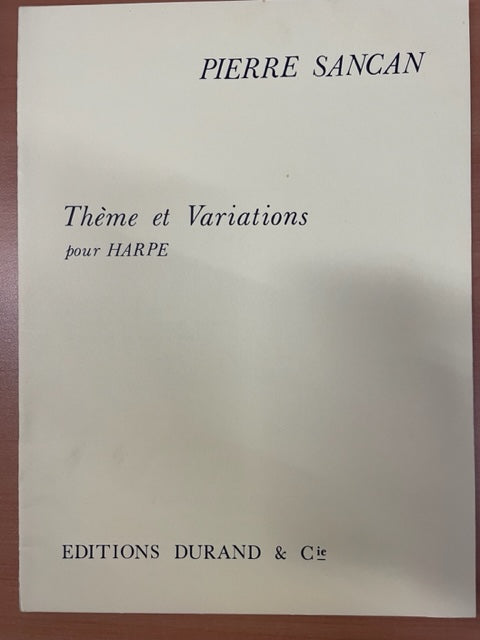 Pierre Sancan Thème et variations pour harpe -3000 partitions, livres et vinyles d'occasion en vente sur notre site internet gastonmusicclub.fr Gaston Music Store