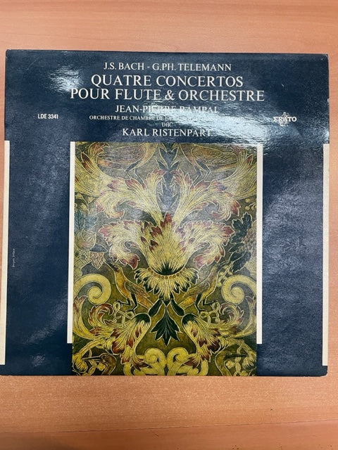 Vinyle Bach et Telemann 4 concertos pour flûte et orchestre Jean-Pierre Rampal