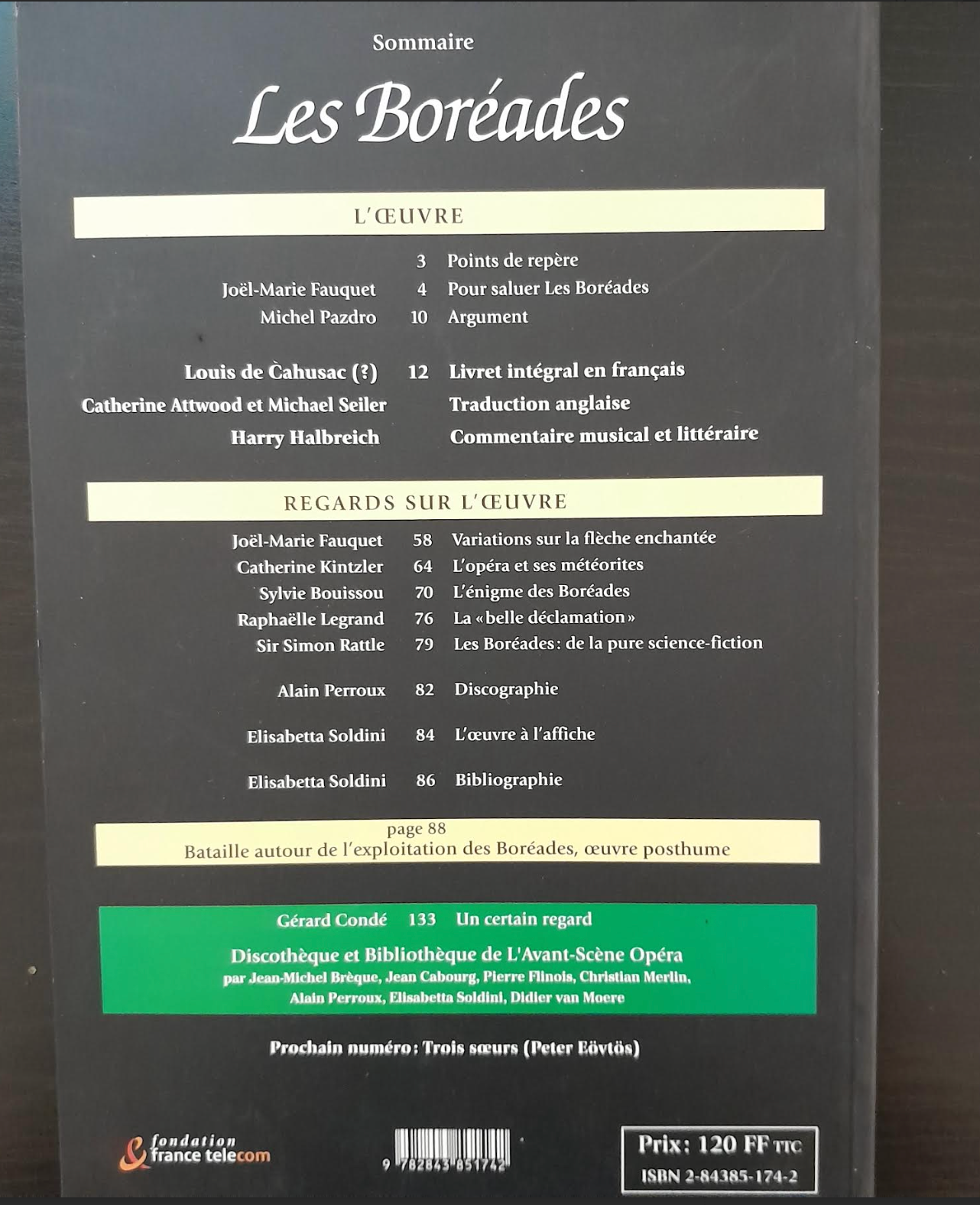 Rameau Les Boréades. Revue Avant-scène opéra n° 203