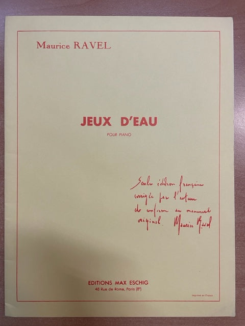 Maurice Ravel Jeux d'eau partition piano