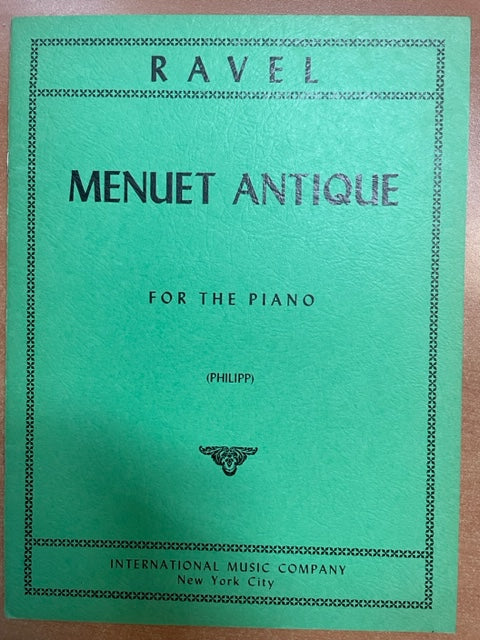 Maurice Ravel Menuet antique partition piano