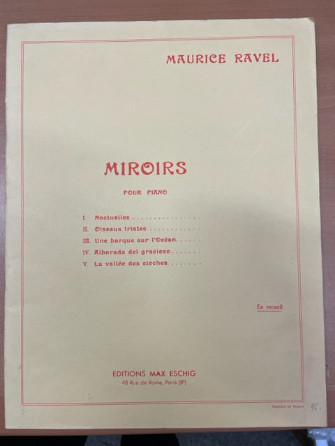 Maurice Ravel Miroirs pour piano