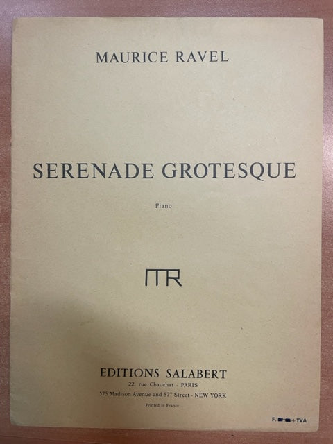 Maurice Ravel Sérénade grotesque partition piano