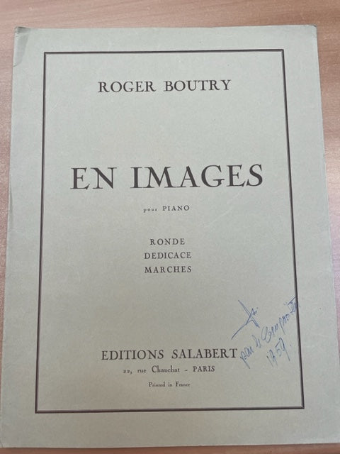 Roger Boutry En images partition piano : Ronde, Dédicace, Marches- 3000 partitions, livres et vinyles d'occasion  en vente sur notre site internet gastonmusicclub.fr Gaston Music Store