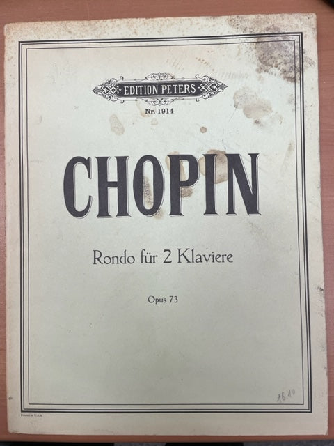 Chopin Rondo partition pour 2 pianos opus 73-3000 partitions, livres et vinyles d'occasion en vente sur notre site internet gastonmusicclub.fr Gaston Music Store