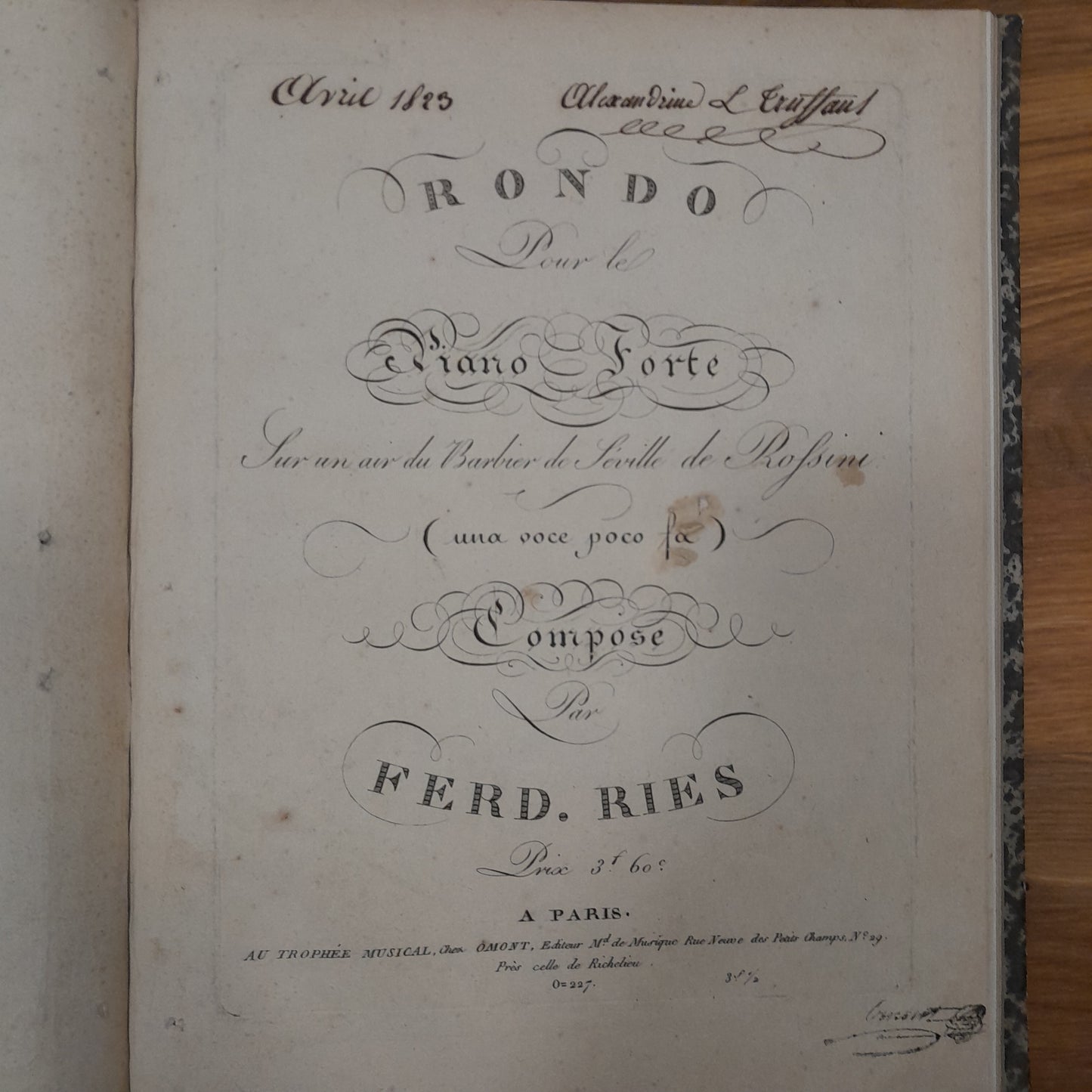 Rossini - Pleyel - Herold - Ries Ouvertures de Gazza Ladra ,de Tancrède, Rondo, Grandes variations...