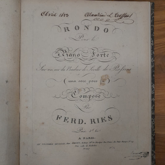 Rossini - Pleyel - Herold - Ries Ouvertures de Gazza Ladra ,de Tancrède, Rondo, Grandes variations...