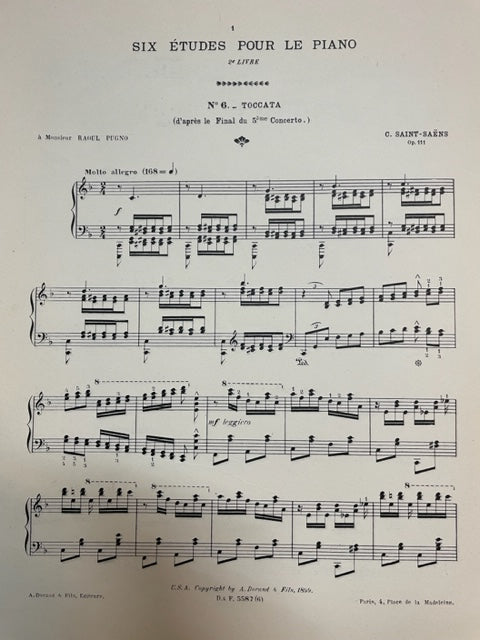 Camille Saint-Saëns 6 études pour le piano opus 111 volume 2 n°6