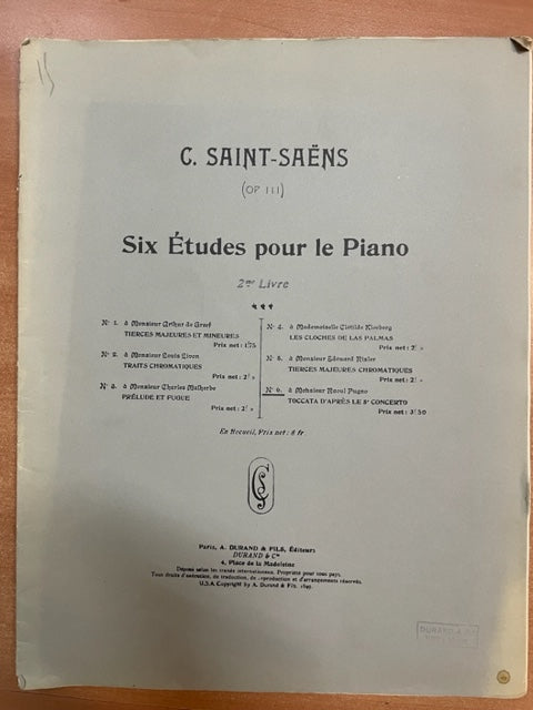 Camille Saint-Saëns 6 études pour le piano opus 111 volume 2 n°6