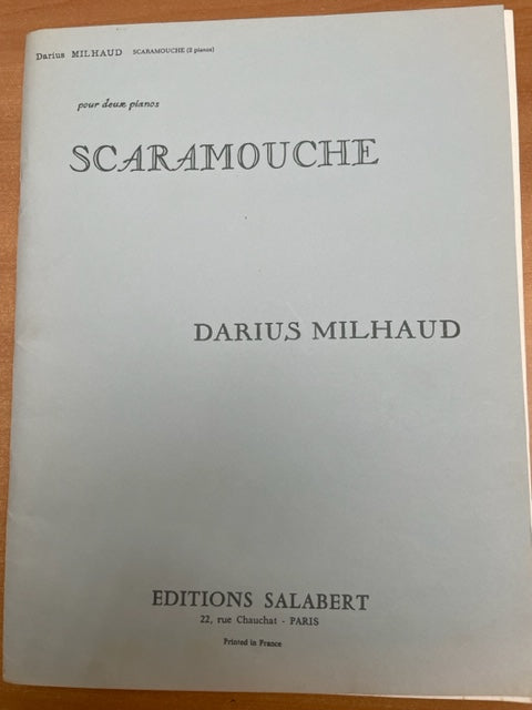 Darius Milhaud Scaramouche suite pour 2 pianos