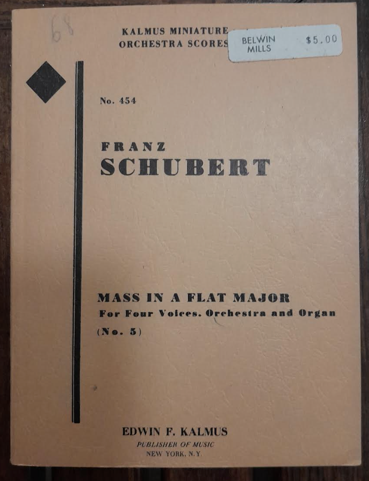 Franz Schubert Mass in A flat major for 4 voices, orchestra and organ- 3000 partitions, livres et vinyles d'occasion en vente sur notre site internet gastonmusicclub.fr Gaston Music Store