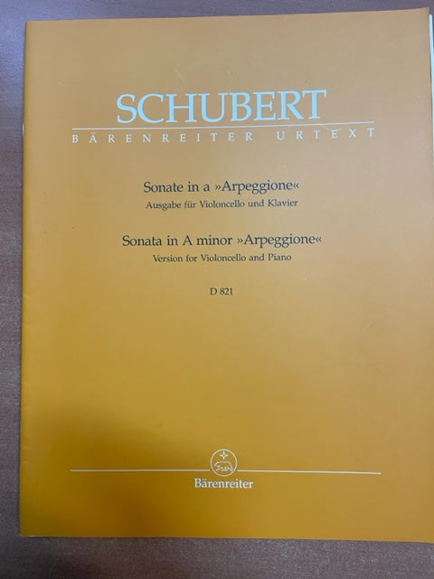 Franz Schubert Sonate en La mineur Arpeggione D821 pour violoncelle et piano