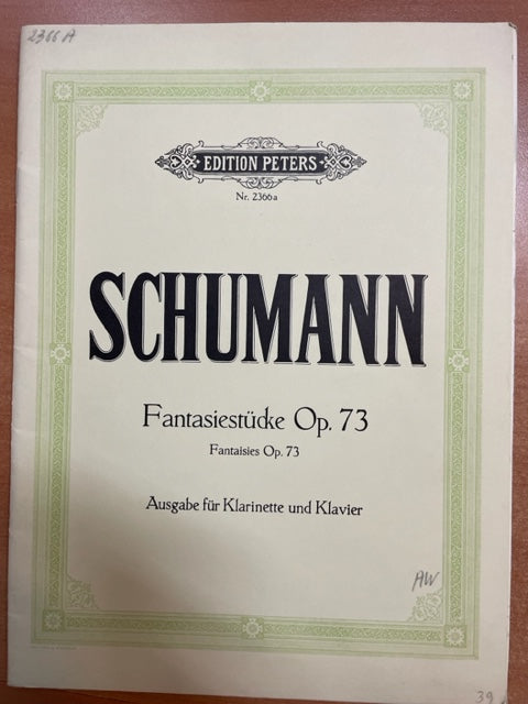 Robert Schumann Fantasiestücke opus 73 pour clarinette et piano