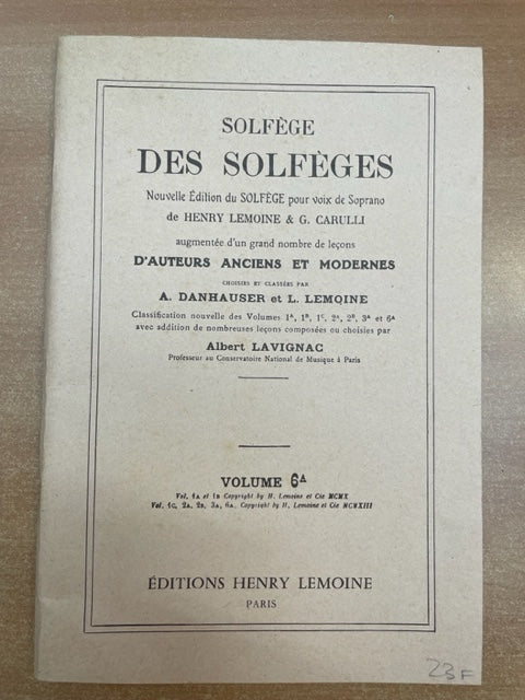 Albert Lavignac Solfège des solfèges 6A-3000 partitions, livres et vinyles d'occasion  en vente sur notre site internet gastonmusicclub.fr Gaston Music Store