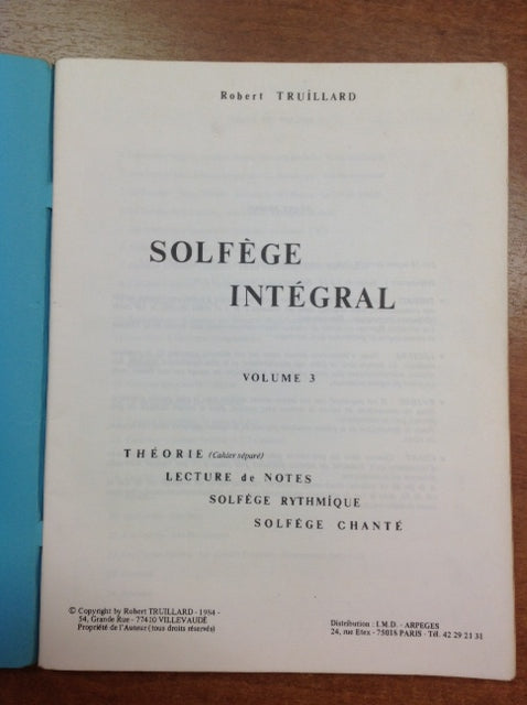 Solfège Intégral Volume 3 Robert Truillard- 3000 partitions, livres et vinyles d'occasion sur notre site internet en vente sur notre site internet gastonmusicclub.fr Gaston Music Store