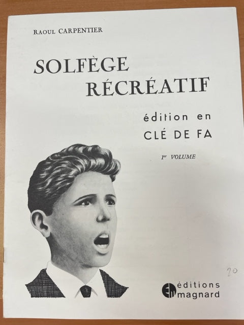 Raoul Carpentier Solfège récréatif édition en clé de fa 1er volume-3000 partitions, livres et vinyles d'occasion en vente sur notre site internet gastonmusicclub.fr Gaston Music Store