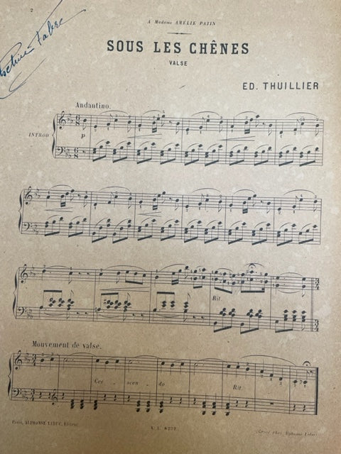 Thuillier Sous les chênes valse partition piano