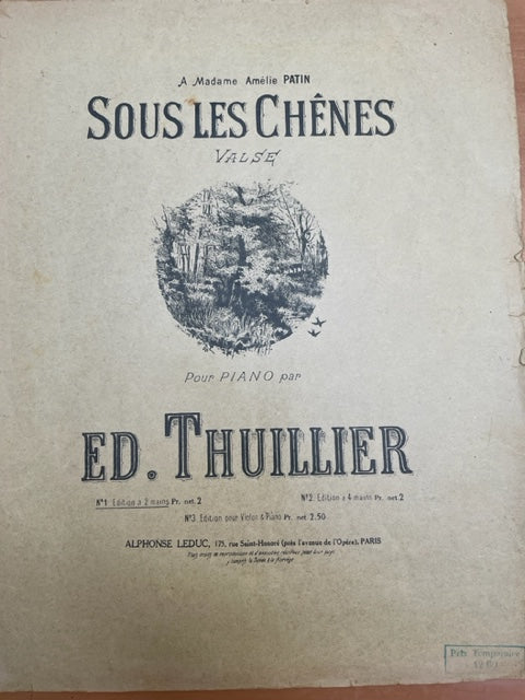 Thuillier Sous les chênes valse partition piano