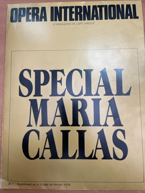 Spécial Maria Callas magazine de l'art Lyrique Roland Mancini- 3000 partitions, livres et vinyles d'occasion en vente sur notre site internet gastonmusicclub.fr Gaston Music Store