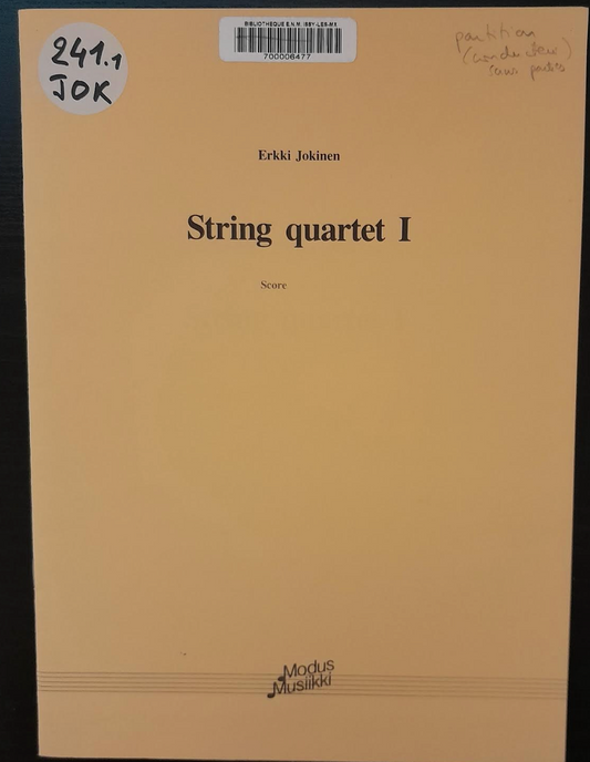 Erkki Jokinen String quartet I conducteur-3000 partitions, livres et vinyles d'occasion en vente sur notre site internet gastonmusicclub.fr Gaston Music Store