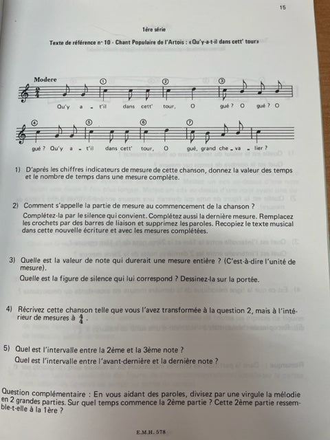 Francis Paul Demillac La théorie musicale par la pratique des textes en sept séries de questionnaires 1ère série