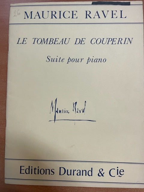 Maurice Ravel Le tombeau de Couperin partition piano