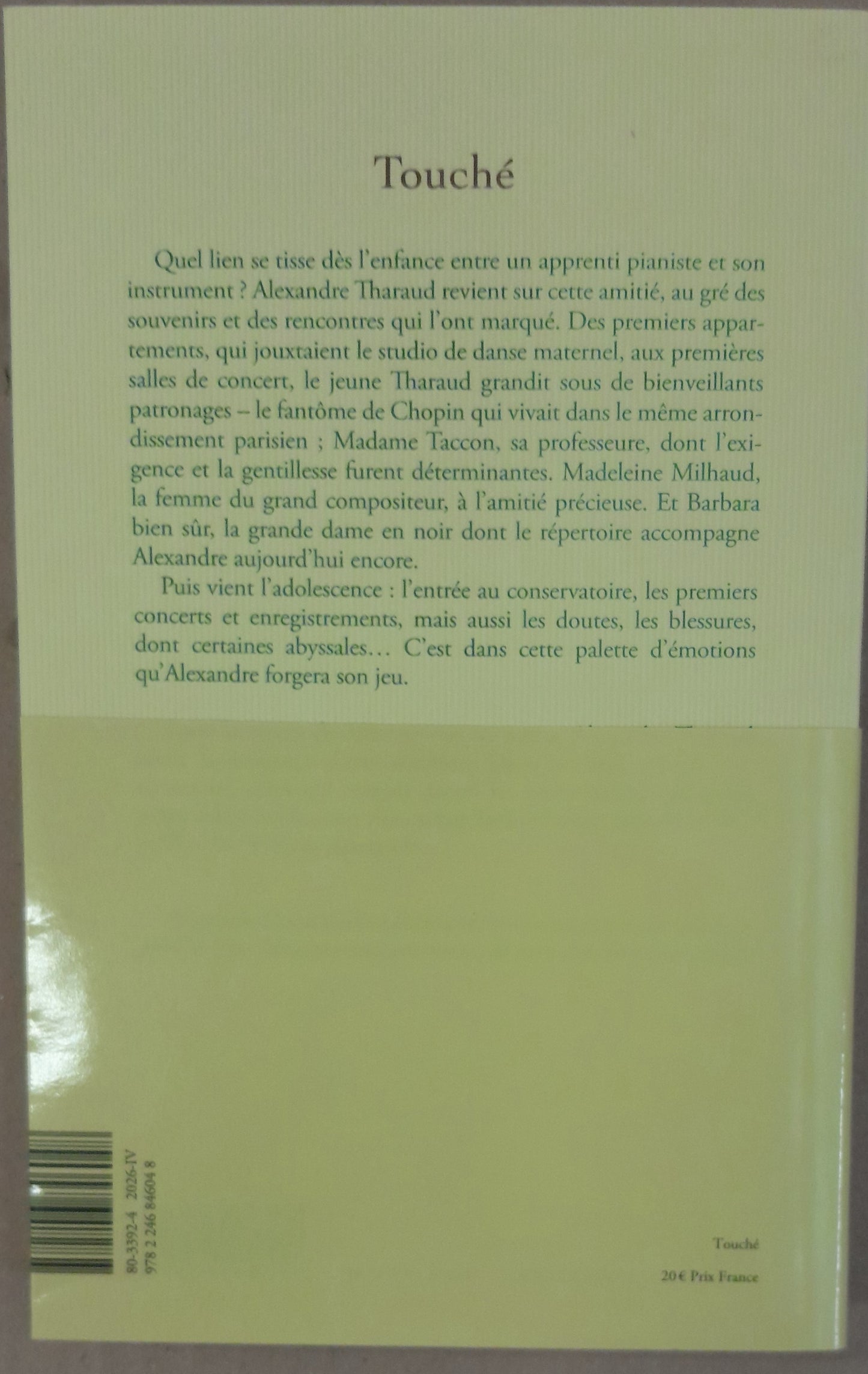 Touché livre d' Alexandre Tharaud